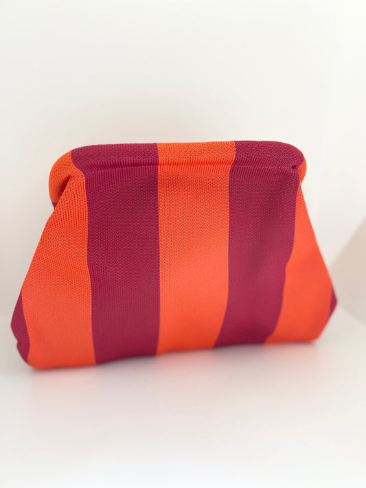Tasche orange-beere streifen