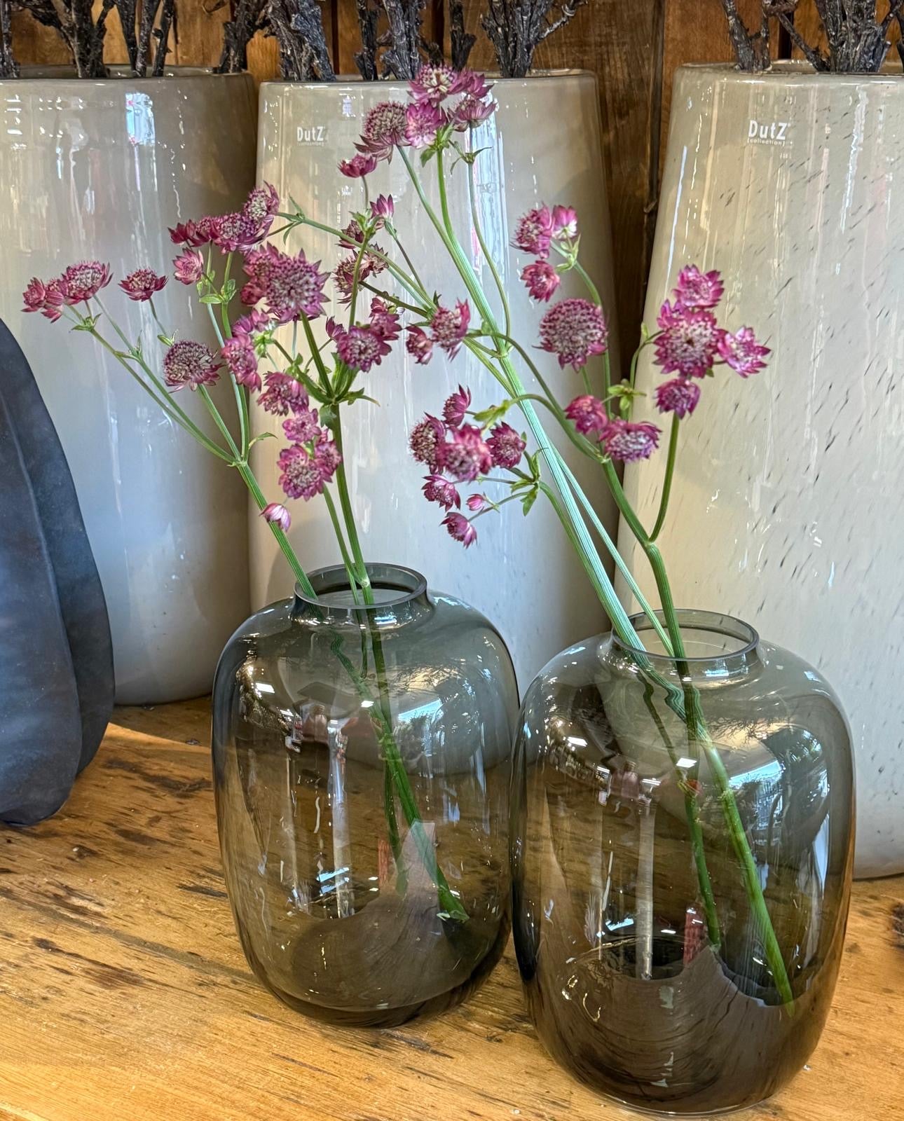 Vase Bauchige Vase Rauchschwarz