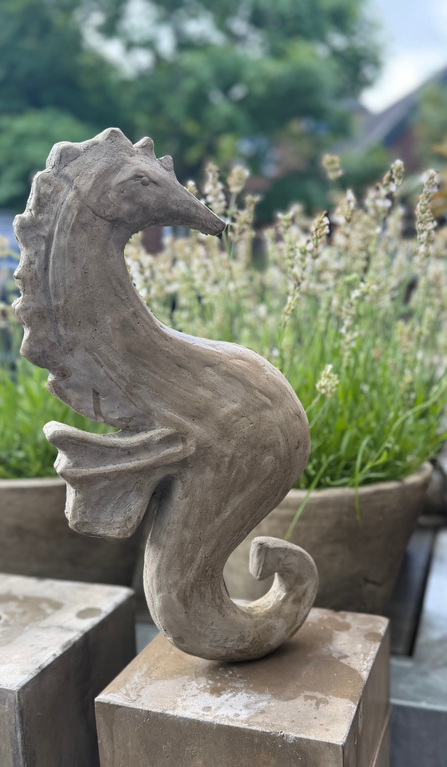 Gartenkunst Seepferdchen "Zoe" auf Säule