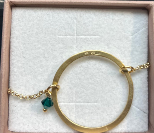 Susi Cala Carmen Armband Silber vergoldet mit  Swarowski Stein in Grün