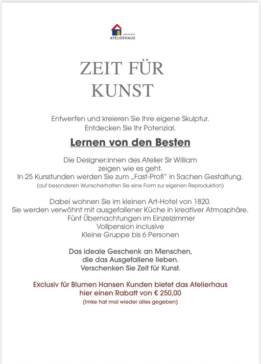 Zeit für Kunst -Lernen von den Besten- inklusive 5 Übernachtungen