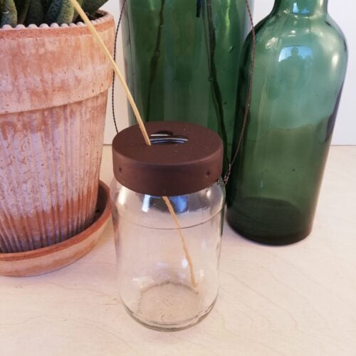 Schraubglas Vase mit Herzdeckel zum Hängen