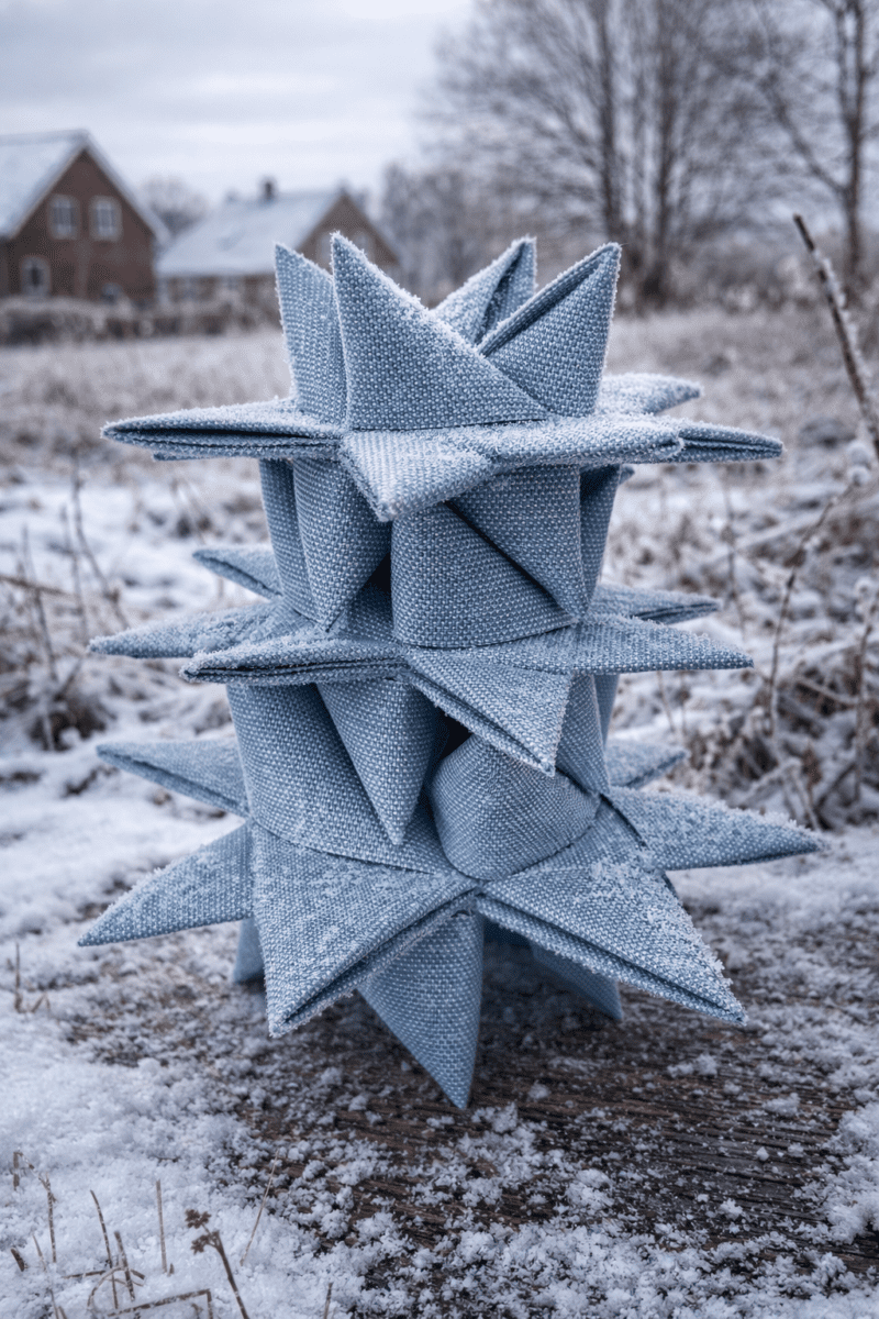 Fröbelsterne in der Farbe "Frost" aus Canvas in zwei  Größen