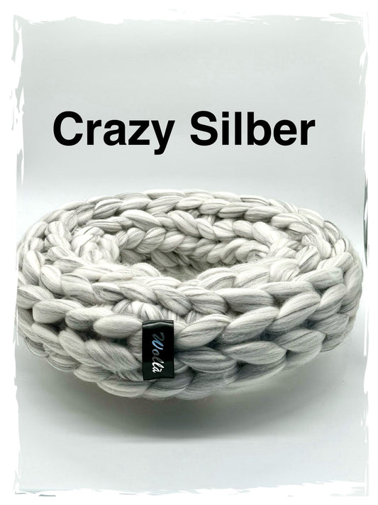 Wollkranz Crazy Silber