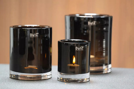DutZ Vase Cylinder Heavy in Smoky Brown