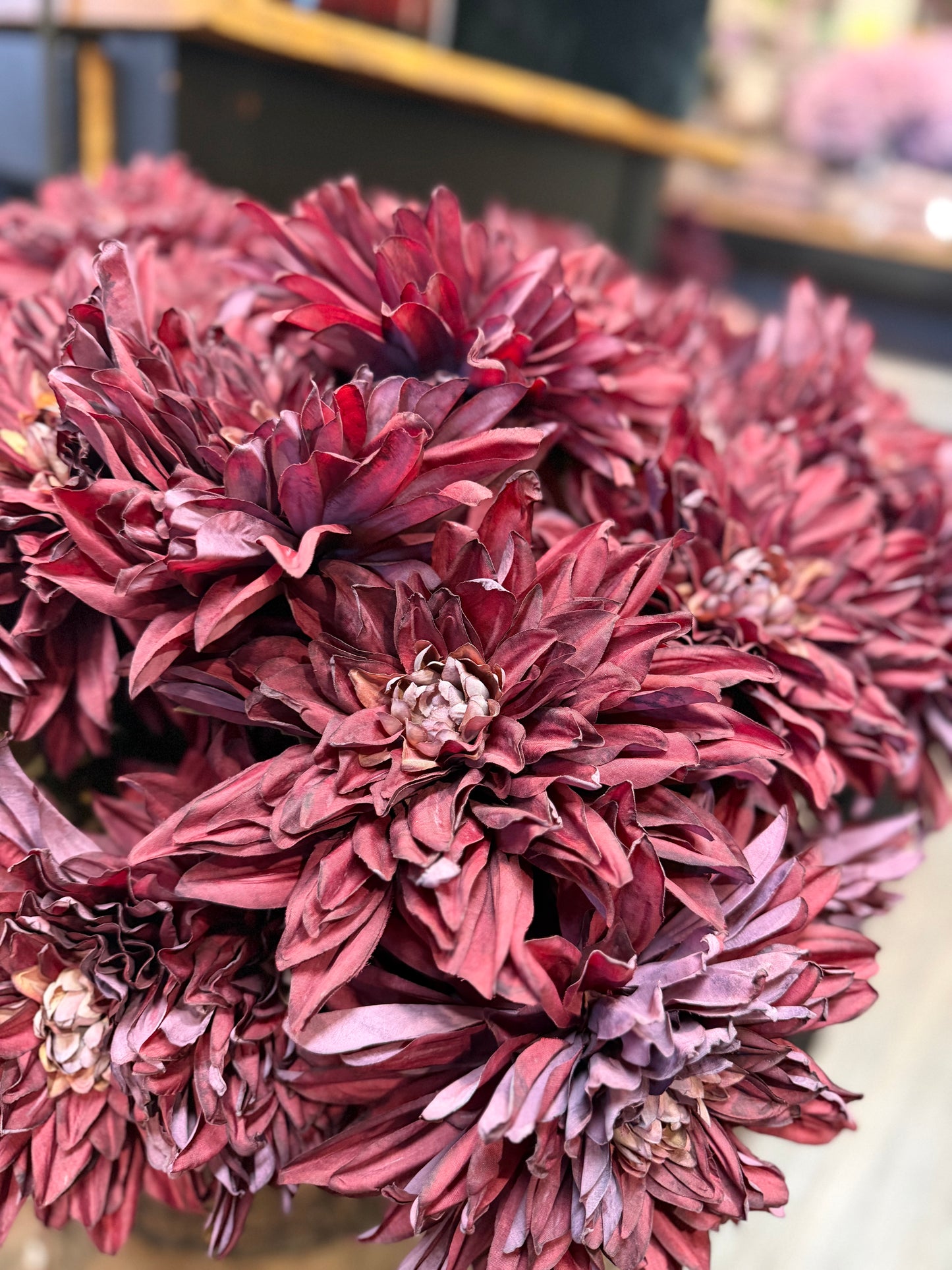 Seidenblume Dahlie XXL Pflaume
