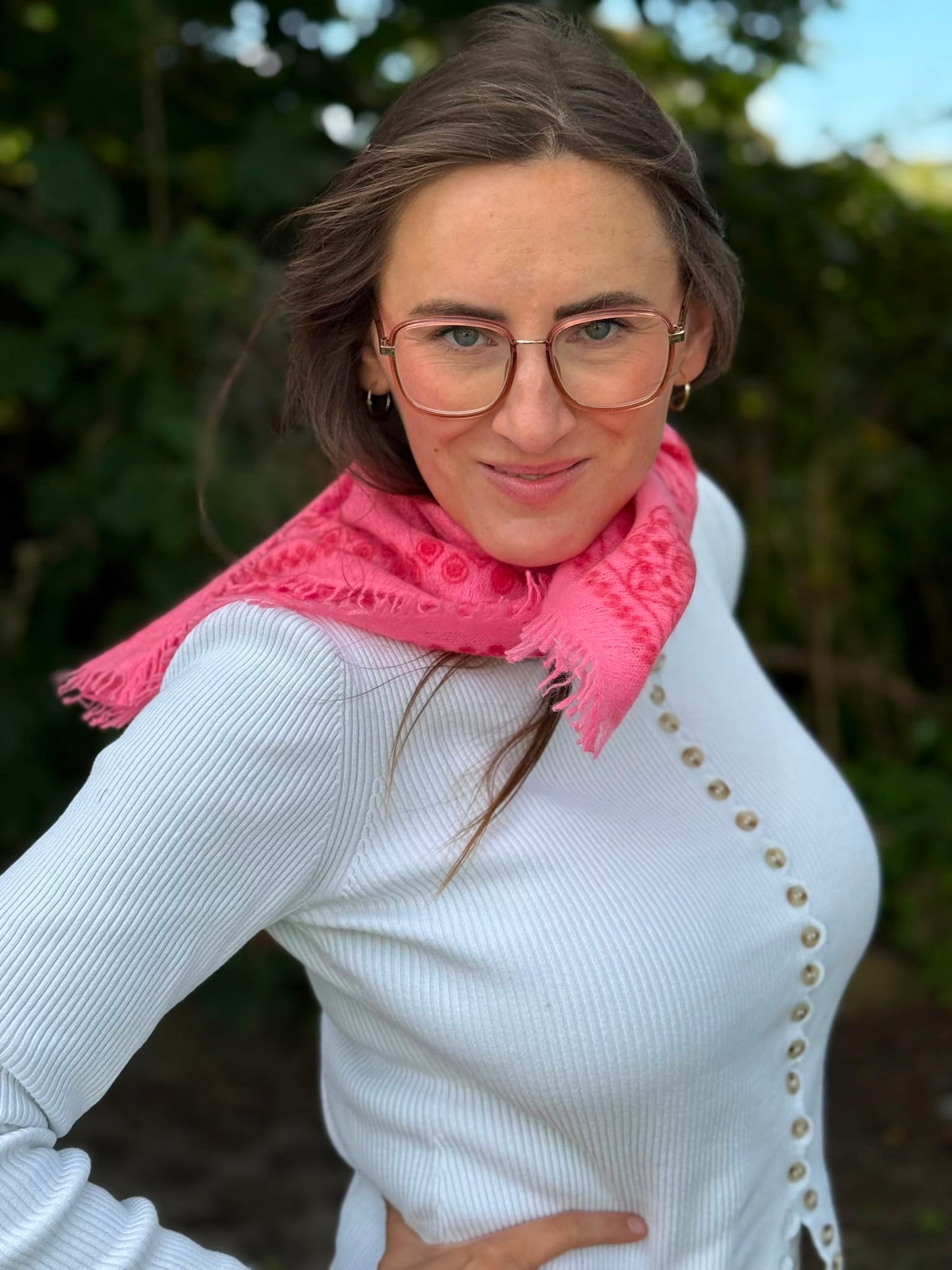 Cashmere Schal/Bandana Ornament in Pink