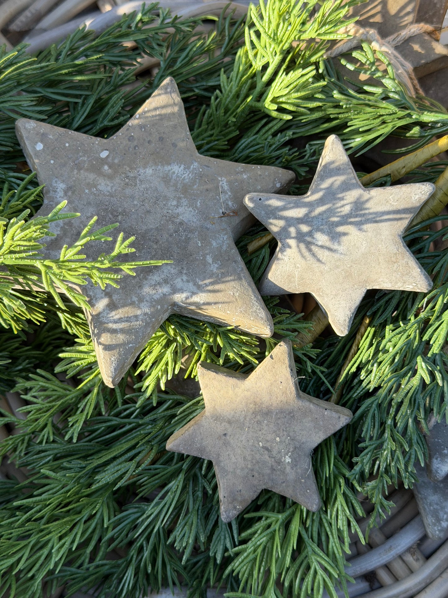 Sterne aus Beton 3er Set