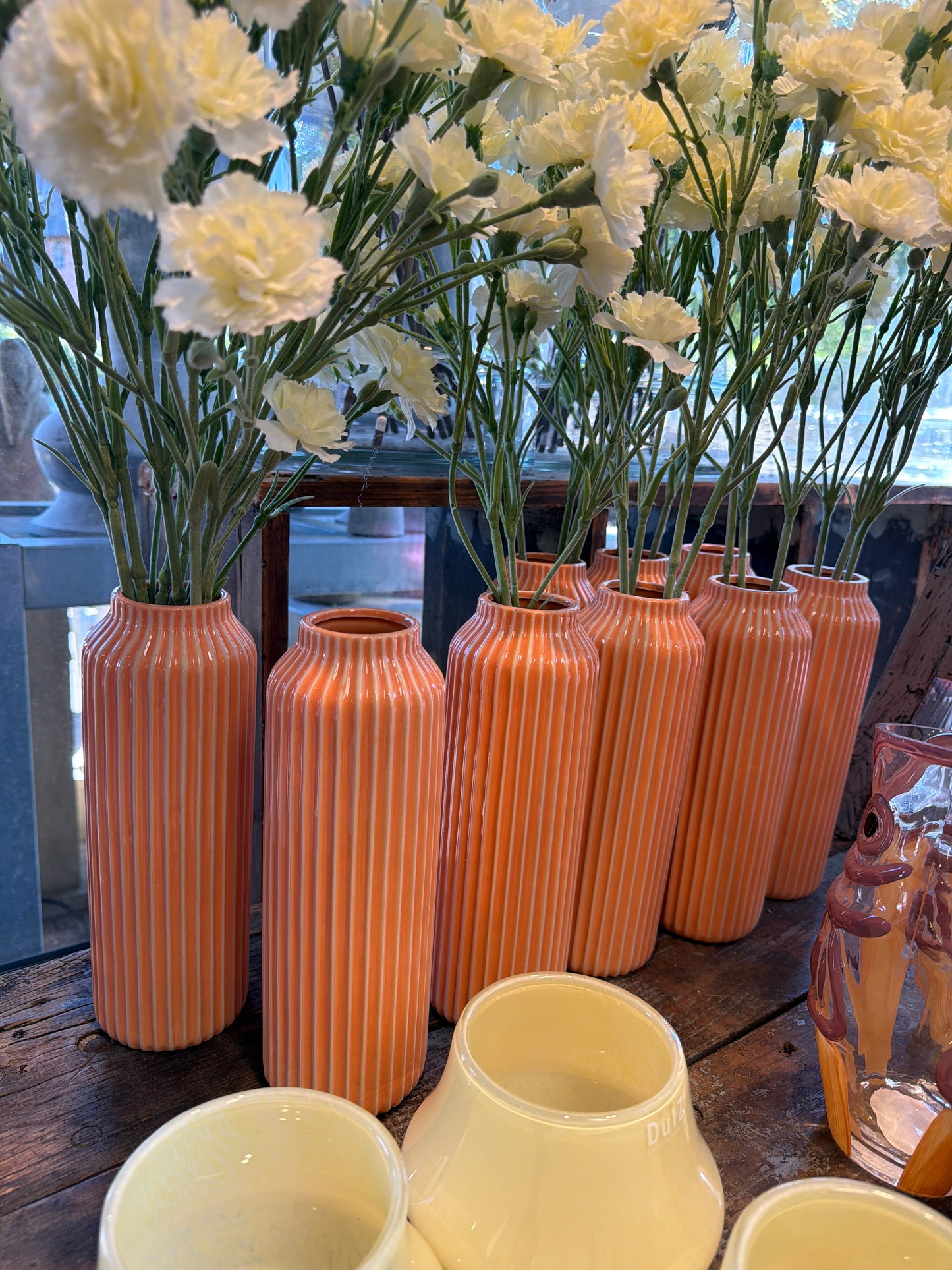 Vase Steingut Orange