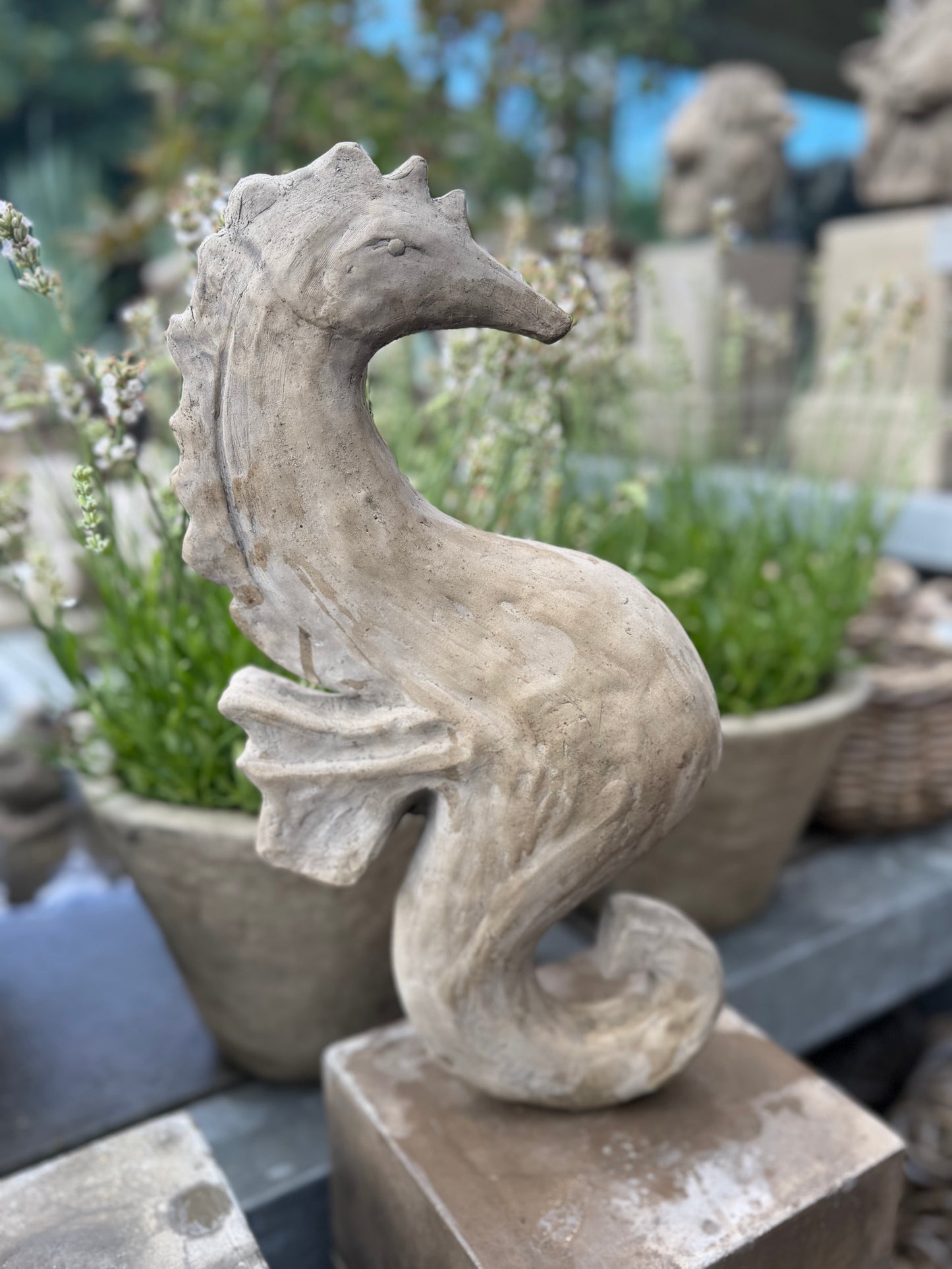 Gartenkunst Seepferdchen "Zoe" auf Säule