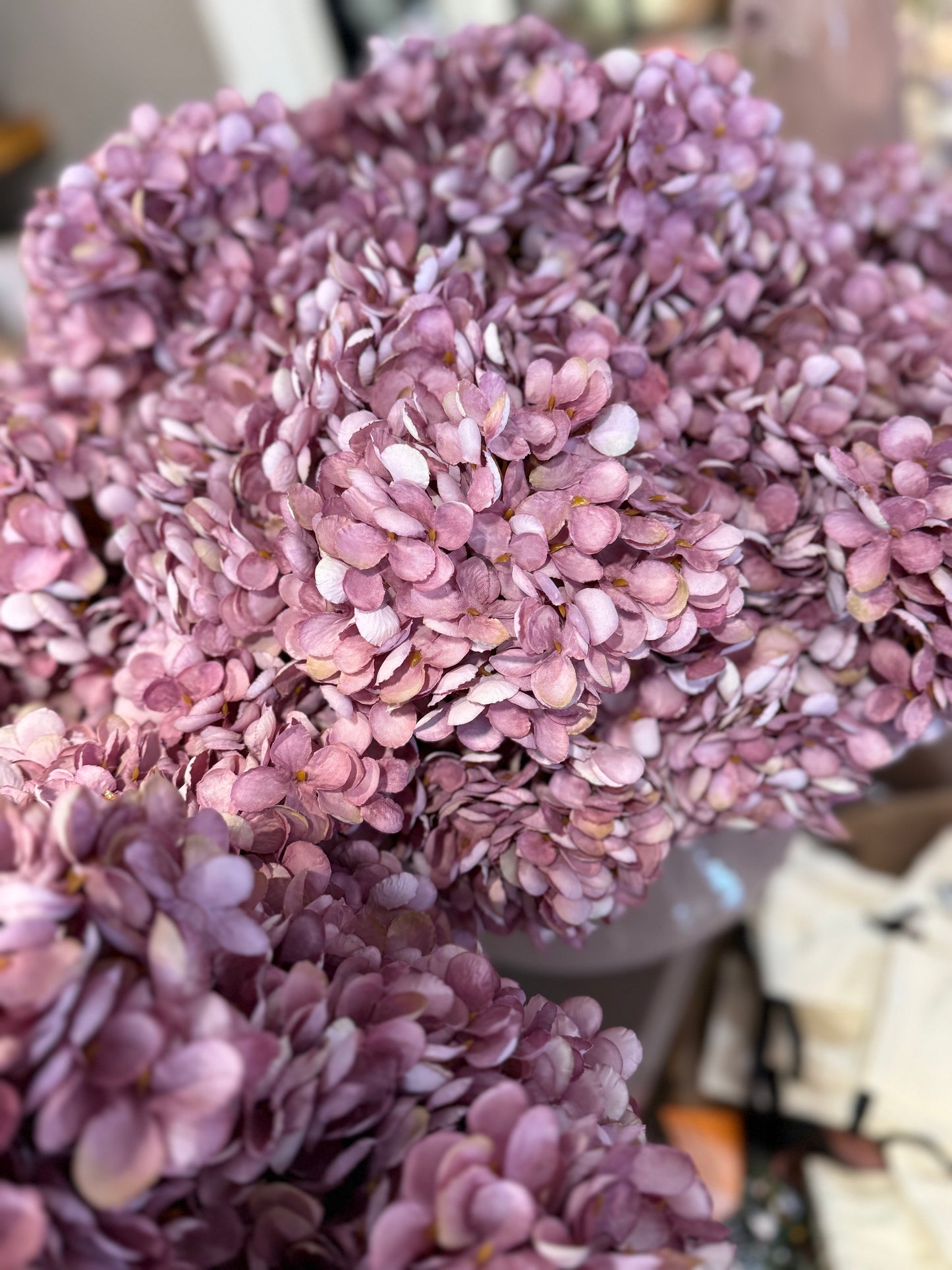 Seidenblume Hortensien Busch 5 Blüten