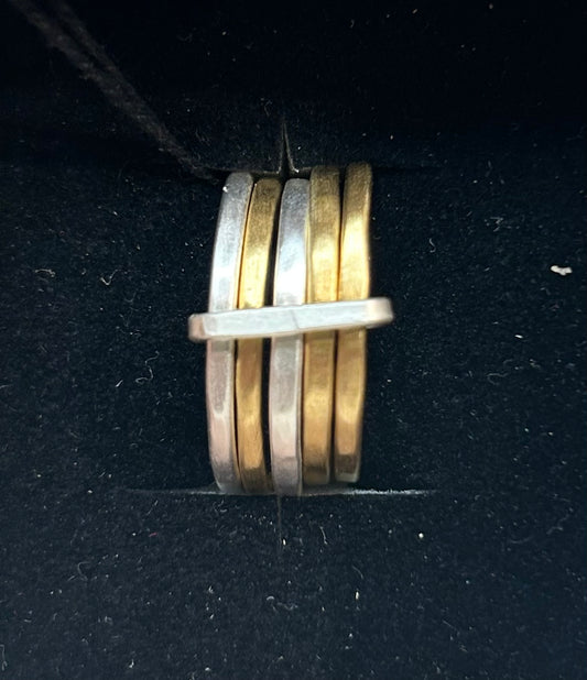 Susi Cala Sophie 5 Mix Ring in Sterling Silber- Teilweise vergoldet