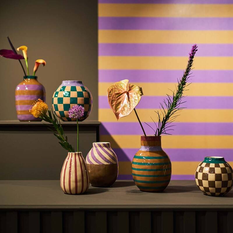 Vase Streifen Multi