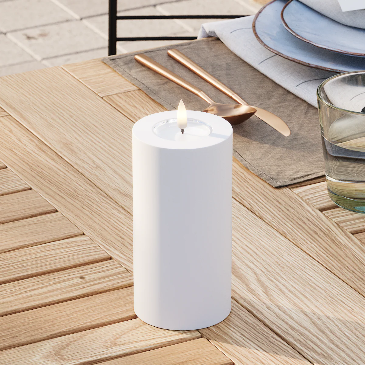 LED Kerzen OUTDOOR in Weiß von Deluxe