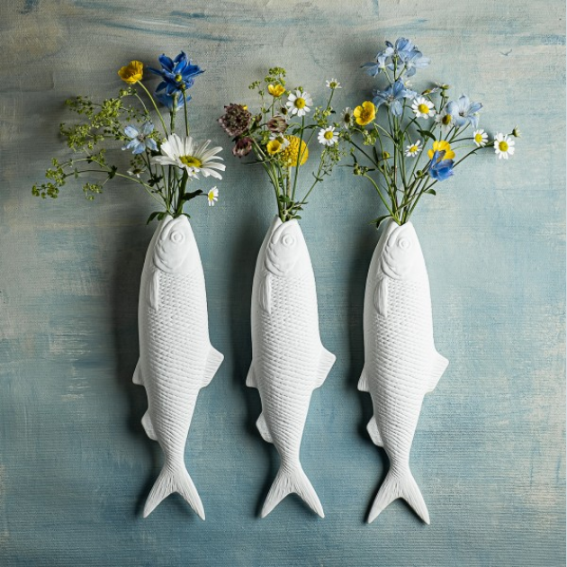 Porzellan Wandvase Hering Elke