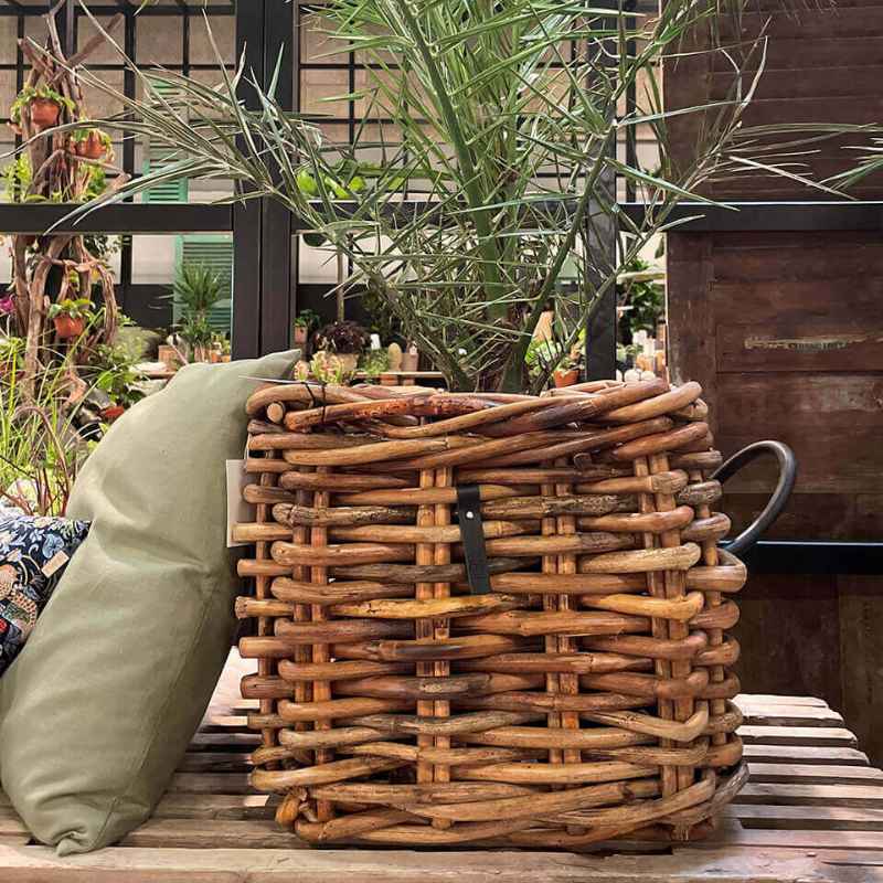 A2 Living Rattan-Korb quadratisch Maxi Low 41×39 cm