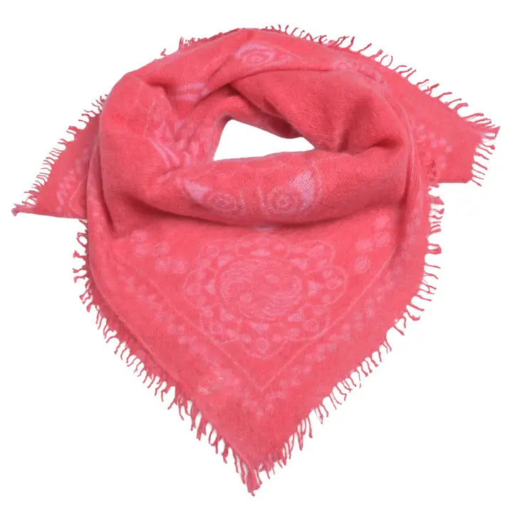 Cashmere Schal/Bandana Ornament in Koralle
