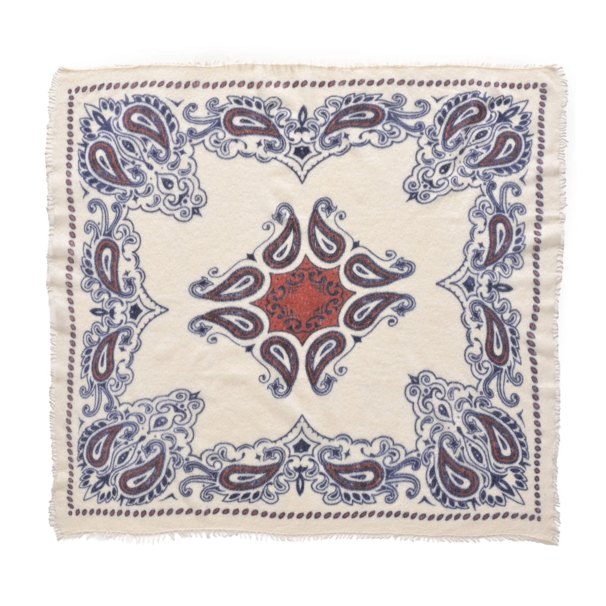 Cashmere Schal/Bandana Paisley-Muster in Champagner