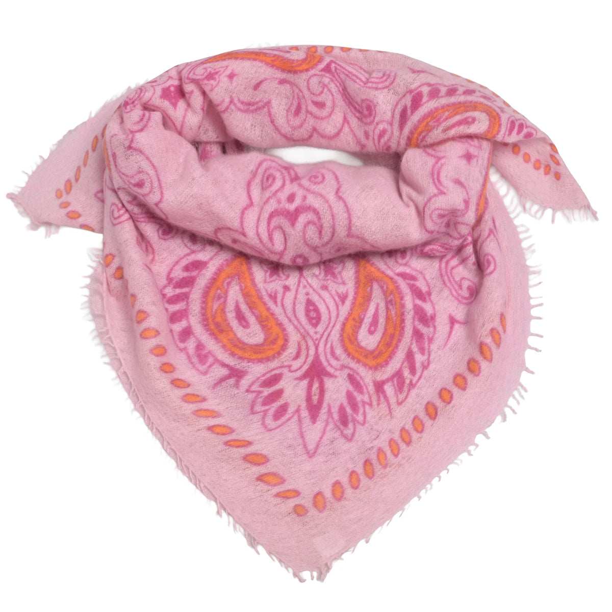 Cashmere Schal/Bandana Paisley-Muster in Rosa