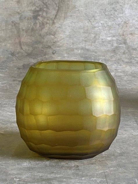 Eckige Vase , geschliffenes Glas von O4Home