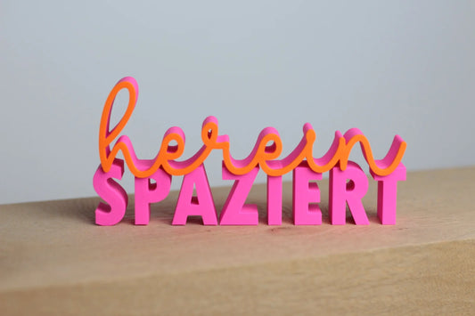 "Hereinspaziert" Aufsteller