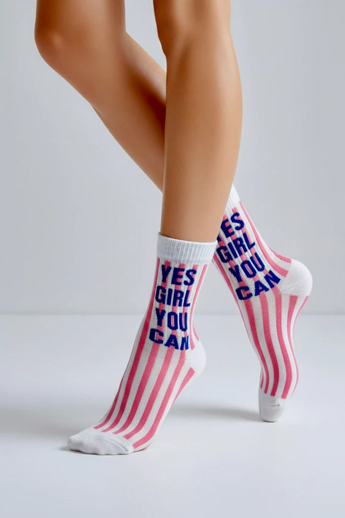 Socken Dailysocks YES GIRL rosa